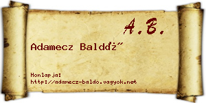 Adamecz Baldó névjegykártya